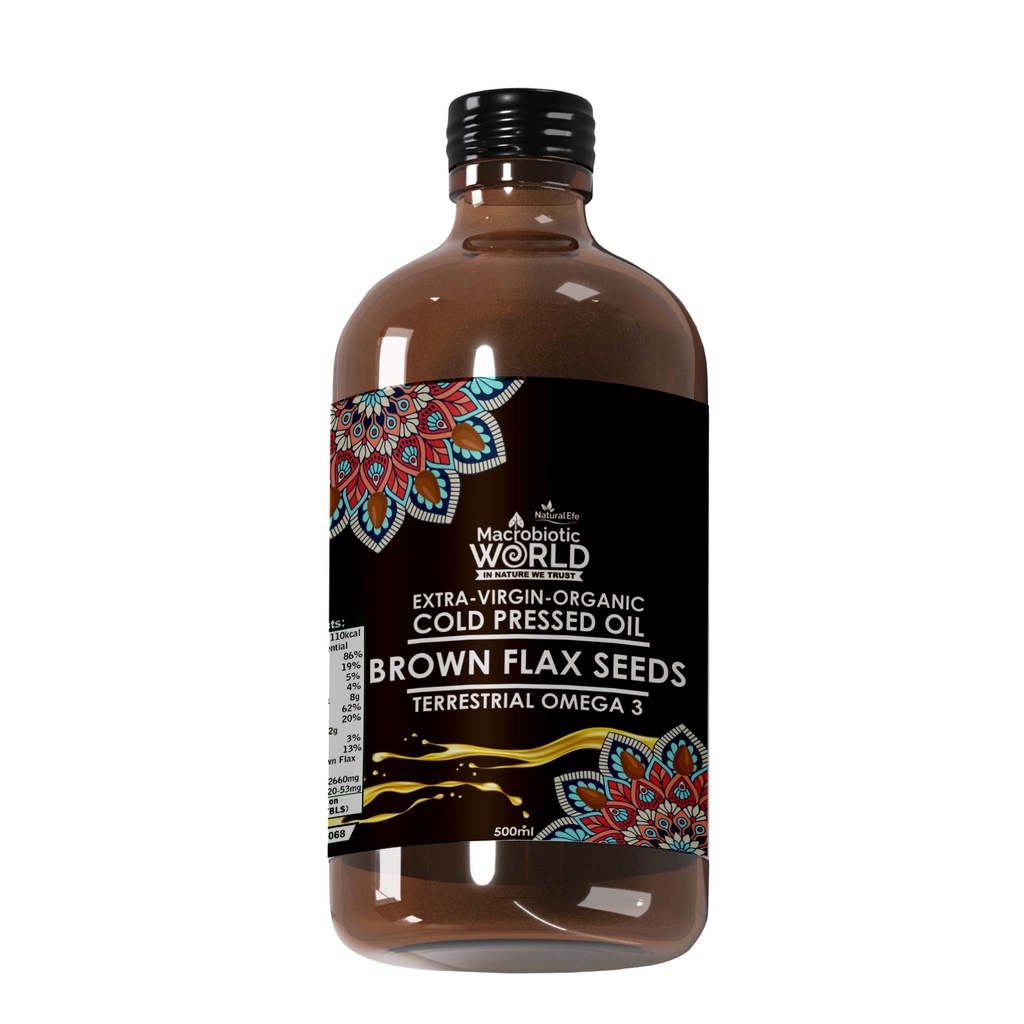 🌿 Premium Organic 🌿 Extra Virgin Cold Pressed Brown Flaxseed Oil, Cold-Pressed Brown Flaxseed Oil, 500ml. ราคา 1,921 บาท*ส่งฟรี