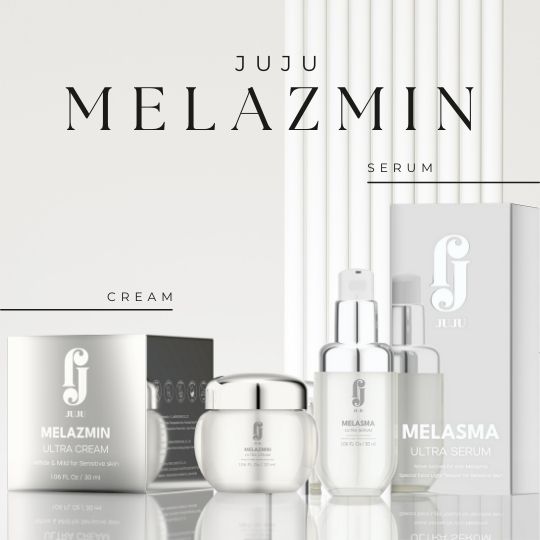 DUO SET (2 ชิ้น) JUJU MELAZMIN ULTRA CREAM 30 ml.+JUJU MELAZMA ULTRA SERUM 30 ml. ผลิตภัณฑ์บำรุงผิวหน้า เหมาะสำหรับผู้มี ฝ้า กระ รอยดำจากสิว ราคา 980 บาท*ส่งฟรี