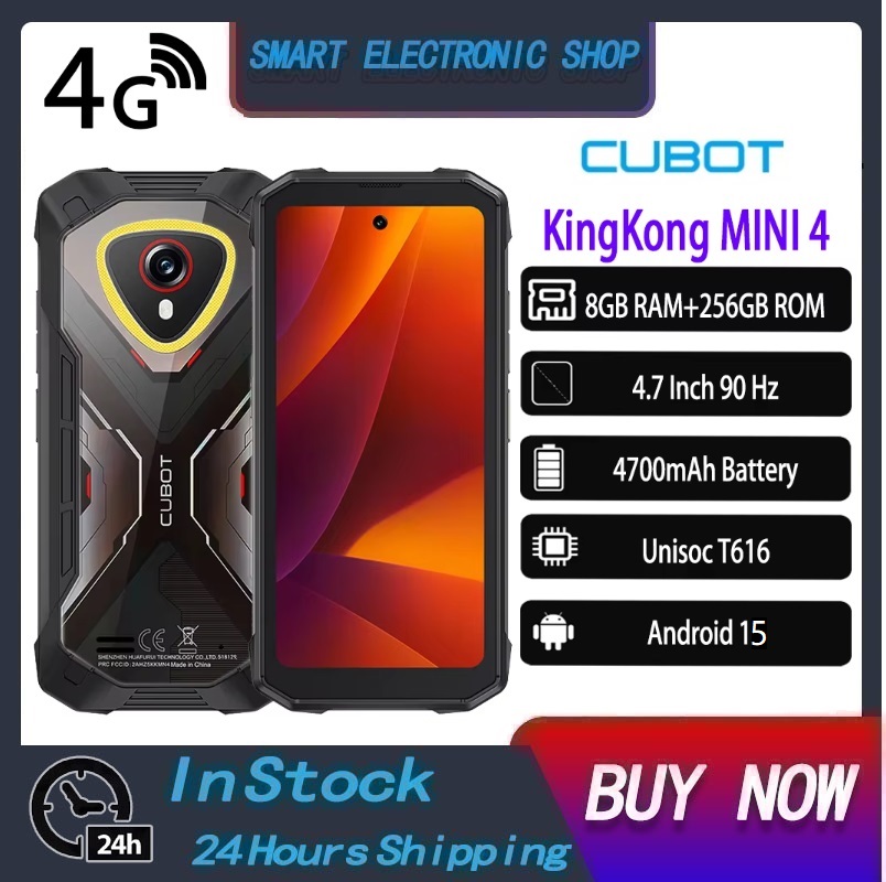 Cubot Kingkong Mini 4 Rugged Phone 4.7” Mini Mobile Phones 8Gb Ram 256Gb Rom 4700Mah 48Mp 4g Small Smartphone Android 15 Nfc ราคา 6,500 บาท*ส่งฟรี