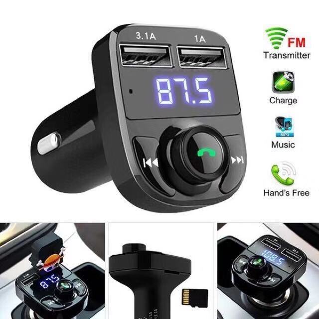 ข้อมูลเกี่ยวกับ X8 Dual USB Car Charger เครื่องเล่น MP3 FM Transmitter บลูทูธติดรถยนต์