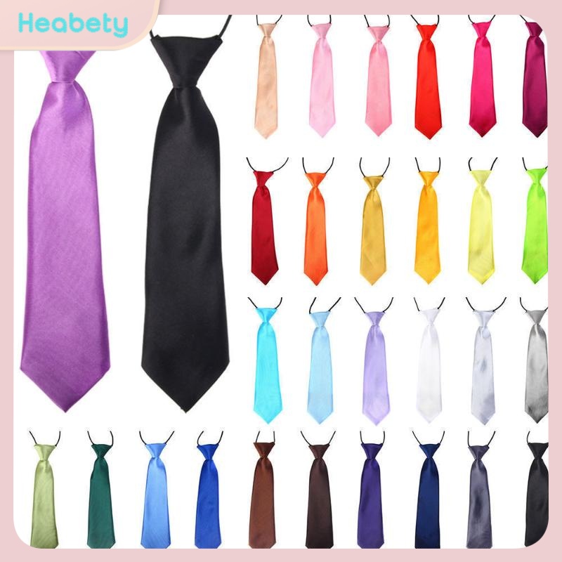Heabety Necktie Necktie for Children School Boys Kids Children Baby Wedding Banquet Solid Color Elastic Tie Necktie - ยี่ห้อ Heabety ราคา 10 บาท*ส่งฟรี