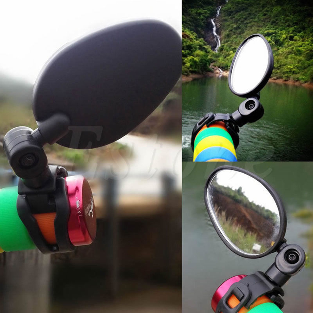 TANGZR Flexible Adjustable Rear View Rubber+ABS 360° Rotate Bike Rearview Handlebar Motorcycle Looking Glass Bicycle Mirror
