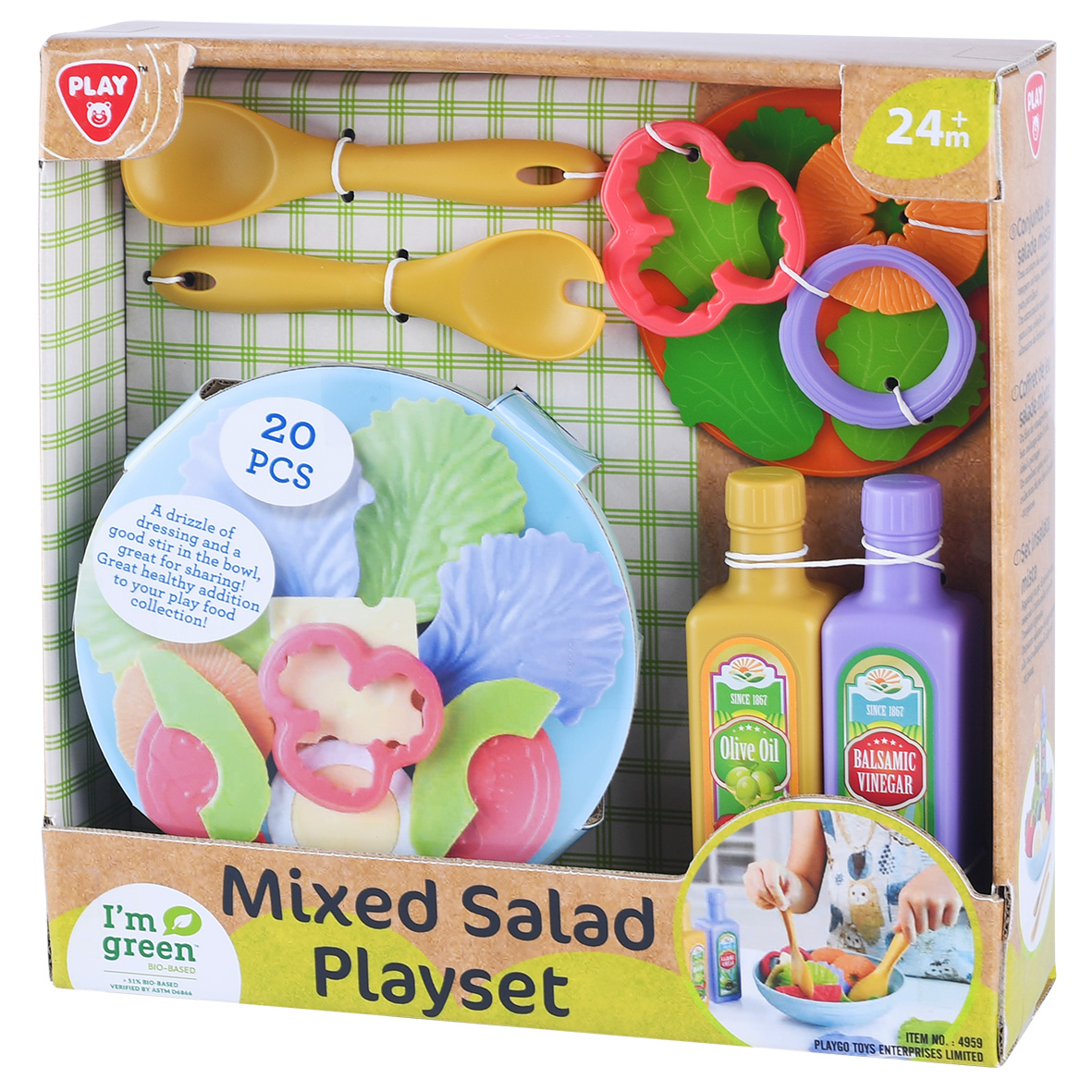 Playgotoys Developmental Toys, Bioplastics, Salad Set - 20 Pieces (4959) ราคา 550 บาท*ส่งฟรี