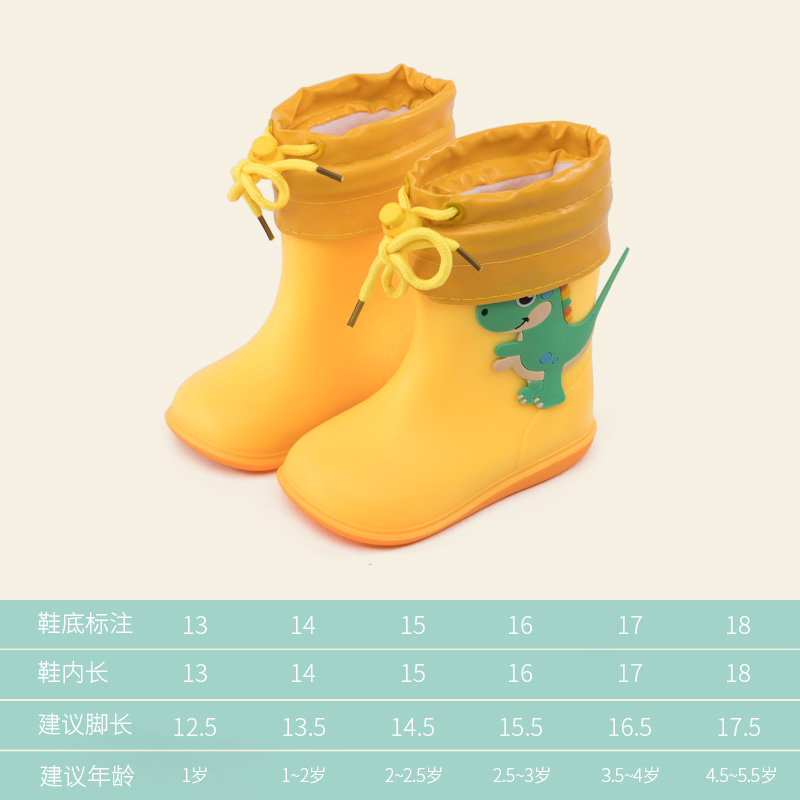 รองเท้าบูทกันฝนสำหรับเด็ก Fawn Mili รองเท้าบูทกันฝนกันน้ำแบบกันน้ำสตรีกลางรองเท้ากันฝนการ์ตูนสำหรับเด็กในช่วงฤดูหนาวที่มีน้ำหนักเบา 1 ชิ้น