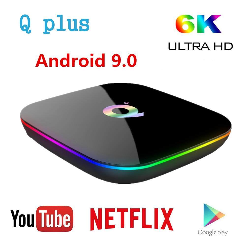 ยี่ห้อไหนดี  ปราจีนบุรี 【Q Plus】กล่องแอนดรอยด์ทีวี รุ่น Smart TV Box Android 9.0 TV Box 4GB Ram 32GB 64GB Rom 6K H.265 USB3.0 Netflix Allwinner H6 PK T95Q s905x2 Set Top Box
