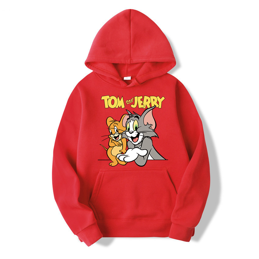 เสื้อฮู้ดลาย Tom&Jerry แฟชั่นการ์ตูนน่ารัก+แฟชั่นแขนยาว เสื้อกันหนาวขายดี !! #-308