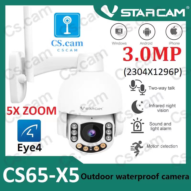 ( โปรโมชั่น++) คุ้มค่า Vstarcam CS65-X5 (ซูมได้ 5 เท่า) ความละเอียด 3.0 MP (1296P) กล้องนอกบ้าน Outdoor ภาพสี มีAI+ คนตรวจจับสัญญาณเตือน ราคาสุดคุ้ม กล้อง วงจรปิด กล้อง วงจรปิด ไร้ สาย กล้อง วงจรปิด wifi กล้อง วงจรปิด ใส่ ซิ ม ราคา 4,280 บาท*ส่งฟรี