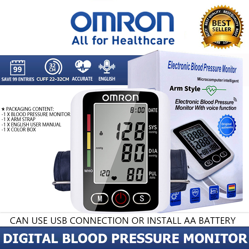 เครื่องวัดความดัน Omron Blood Pressure Monitor ที่วัดความดัน เครื่องวัดความดันโลหิต เครื่องวัดความดันโลหิต ออมรอน แถมฟรี Adapter ของแท้ วัดความดัน ราคา 468 บาท*ส่งฟรี