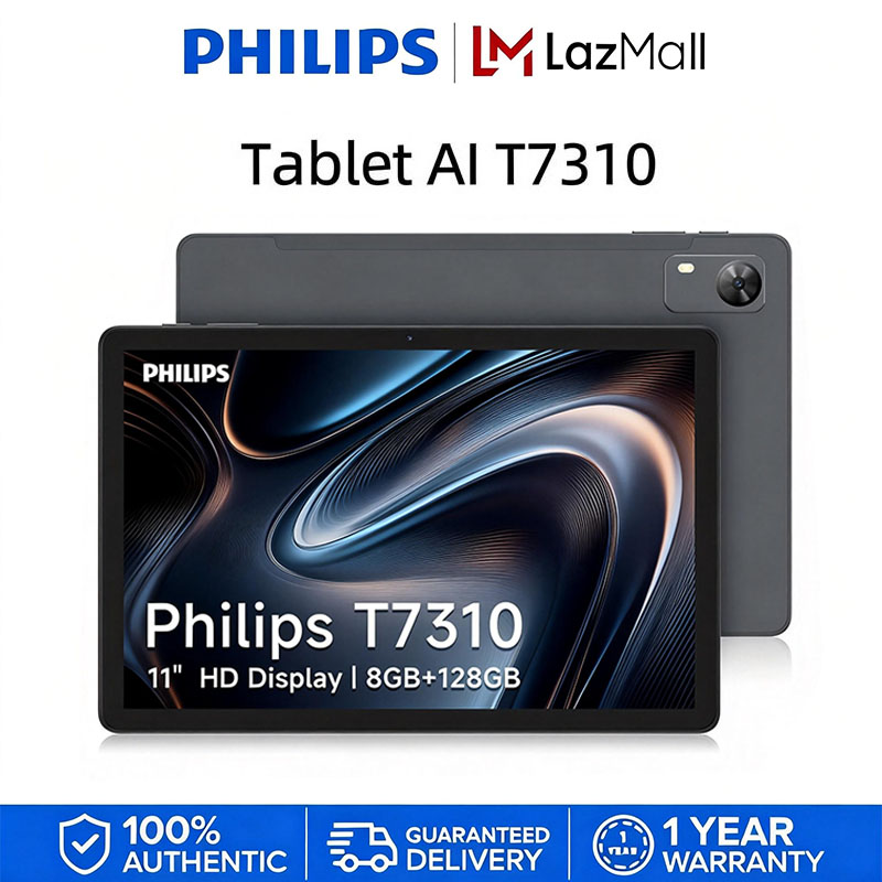 Philips Tablet T7310, 11-inch WiFi+LTE tablet, Android 16, 8GB RAM + 128GB ROM, 7200mAh Battery,1 Year Warranty ราคา 8,990 บาท*ส่งฟรี
