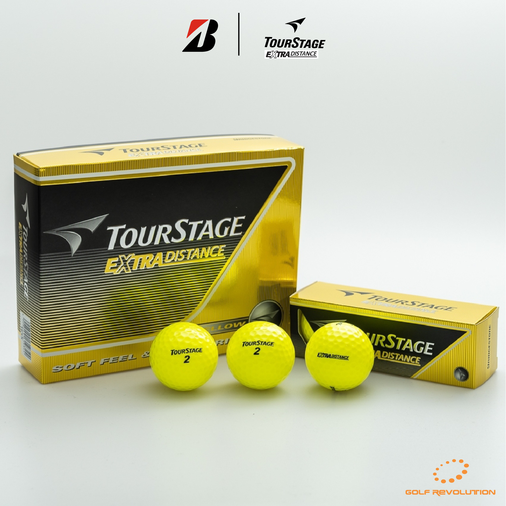 ลูกกอล์ฟ TourStage - Extra Distance Yellow , Price: 840 THB/dz ราคา 560 บาท*ส่งฟรี