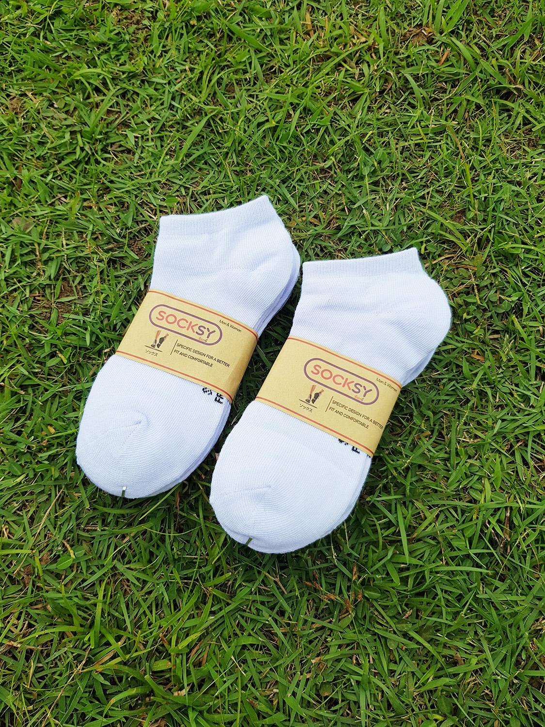 Socksy ถุงเท้า ข้อสั้น สีพื้น PC  1 โหล (12คู่)