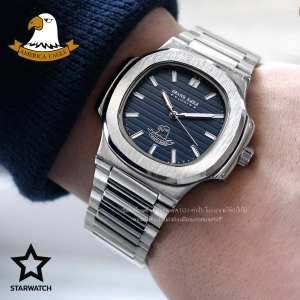สินค้า GRAND EAGLE นาฬิกาข้อมือผู้ชาย สายสแตนเลส รุ่น AE8014M - SILVER/NAVY