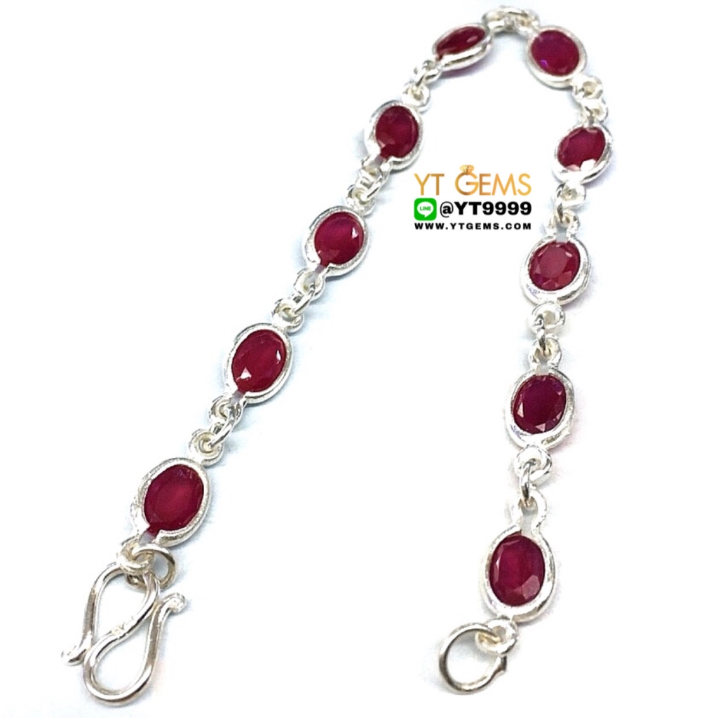 สร้อยข้อมือทับทิม สร้อยข้อมือเงินแท้ พลอยทับทิมชาตั้ม YTG-9037 ราคา 2,980 บาท*ส่งฟรี