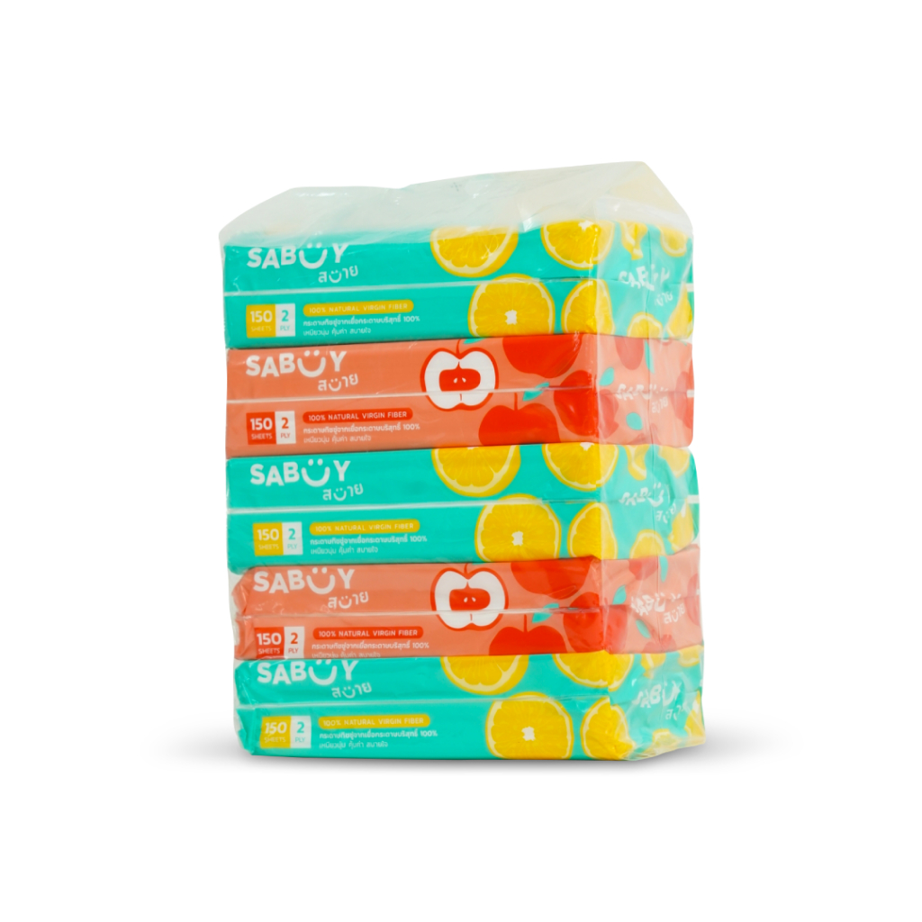 FN SABUY TISSUE ทิชชู่ กระดาษทิชชู่ กระดาษชำระ กระดาษทิชชู่เช็ดหน้า 150 แผ่น เหนียวนุ่ม คุ้มค่า สบายใจ ราคา 22 บาท*ส่งฟรี