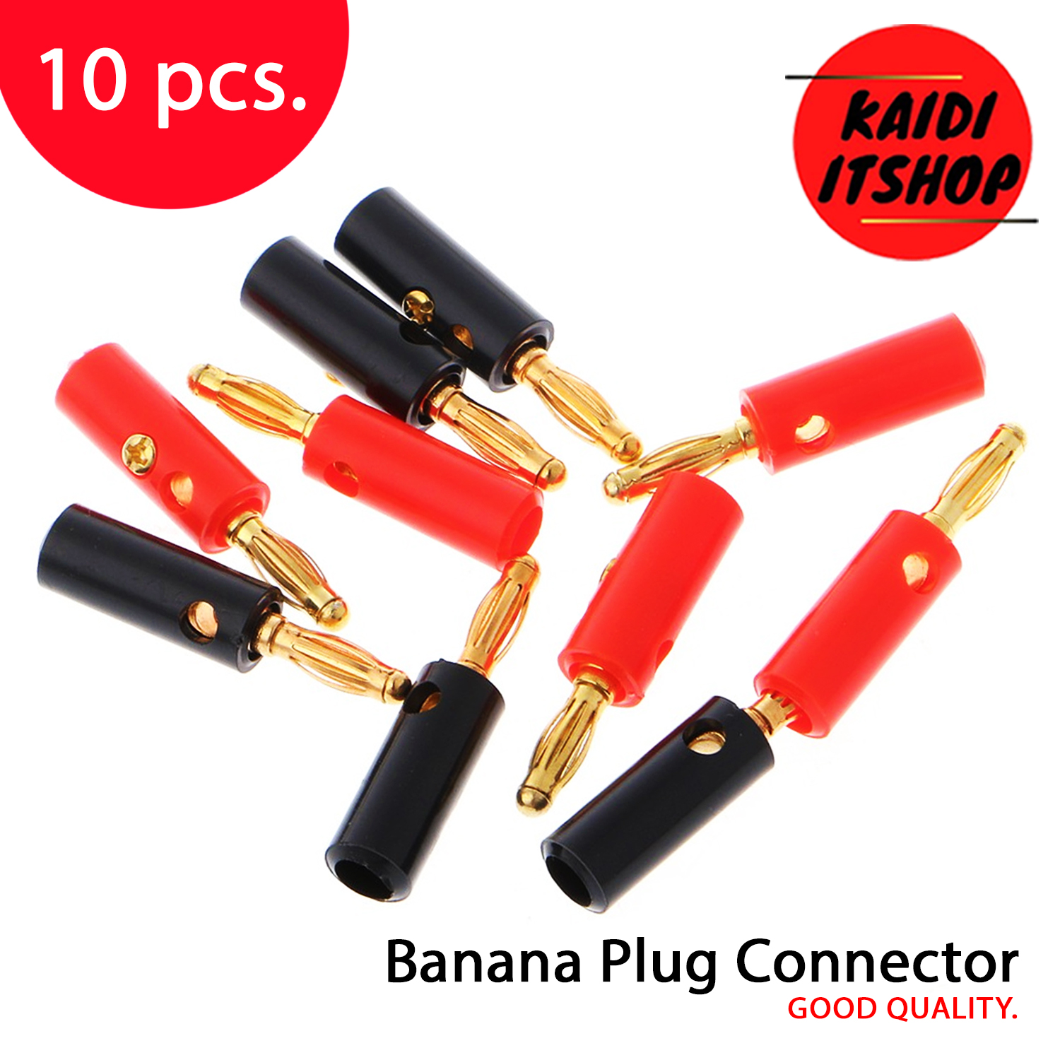 4mm Gold Plated Audio Speaker Wire Cable Screw Banana Plug Connector จำนวน 2/4/10 ชิ้น