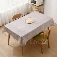 ผ้าปูโต๊ะ ผ้าคลุมโต๊ะ ผ้าปูโต๊ะกันน้ำ ผ้าปูโต๊ะอาหาร วัสดุ กันน้ำ ลายตาราง มี 2ขนาด tablecloth ZB-A