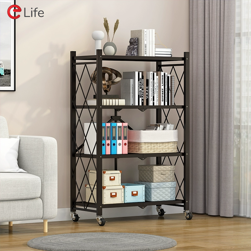 Elife Foldable shelf 3/4/5 layers 157cm with wheels, space saving and convenient storage. Rustproof steel frame, no assembly required ราคา 469 บาท*ส่งฟรี