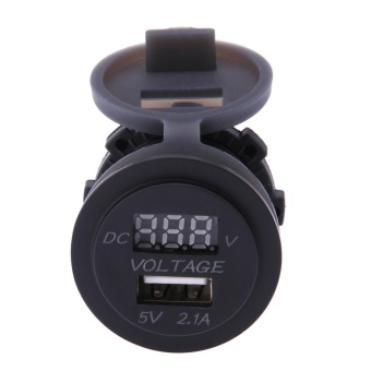 12V USB Car Phone Charger Car Voltmeter Two In One (Black) 12V USB Car Phone Charger Car Voltmeter Two In One (Black)