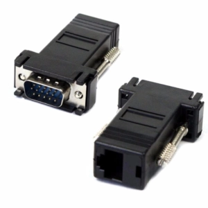สินค้า 2Pack VGA Extender Male to LAN CAT5 CAT5e CAT6 RJ45 Network Cable Female Adapter