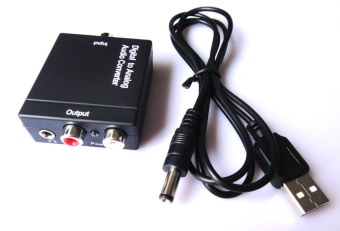 3.5mm Optical Digital Toslink SPDIF Coaxial to Analog L/R RCA AudioConverter BOX