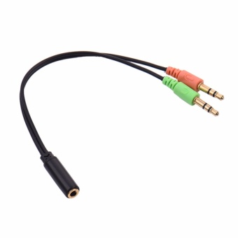 3.5mm stereo 2 Male Jack to Female Earphone cable Adapter forLaptop Speaker Mic