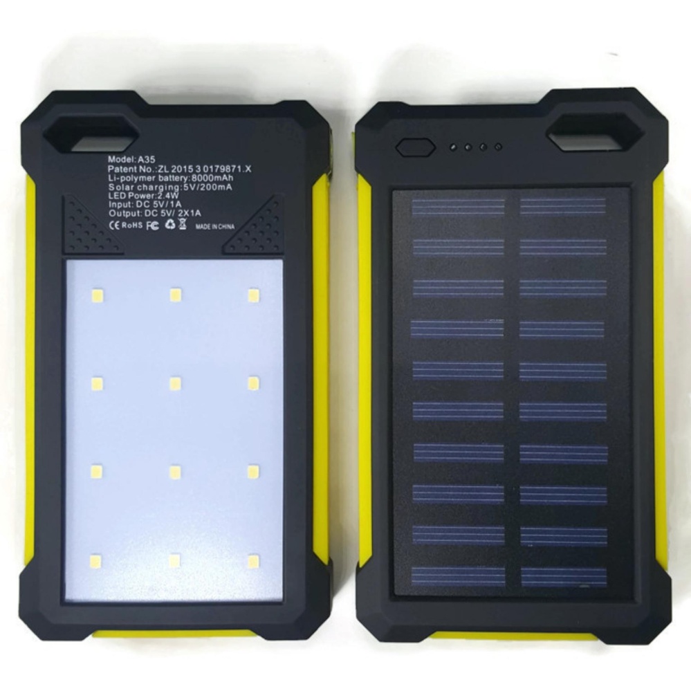 แบตสำรองพลังงานแสงอาทิตย์ โซลาร์เพาเวอร์แบงค์ 4000mAh (พิมพ์ 8000mAh)