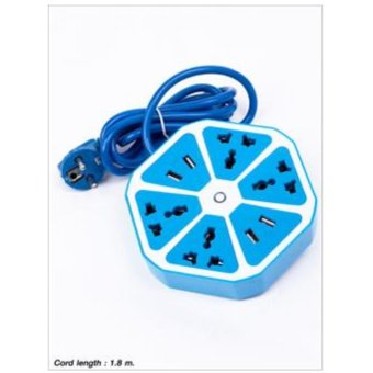 รางปลั๊กไฟ สายพ่วงปลั๊ก ปลั๊กพ่วง หกเหลี่ยม 4AC+4USB