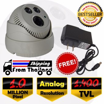 กล้องวงจรปิด โดม 700 TVL / 800 TVL / 900 TVL / 1000 TVL / 1200 TVL / 1400 TVL / Analog / CVBS 1 MP ล้านพิกเซล กล้อง 1400 TVL เลนส์ 4mm ฟรีอะแดปเตอร์