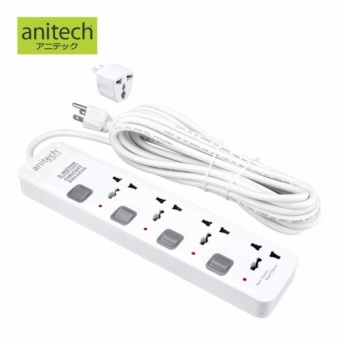 Anitech ปลั๊กไฟ 4 ช่อง รุ่น H-404 ความยาว 5 เมตร – สีขาว