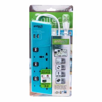 Anitech H523 รางปลั๊กไฟ ป้องกันไฟกระชาก 3 ช่อง 2 USB 3 สวิตช์ 3 เมตร