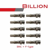 BILLION BNC + F-type (10 ชุด) สำหรับกล้องวงจรปิด ราคา 60 บาท*ส่งฟรี