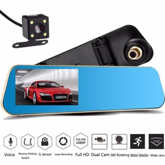 7/'/' HD 1080P Dual Lens Camera Car DVR Vehicle Rearview Mirror Dash Cam Recorder