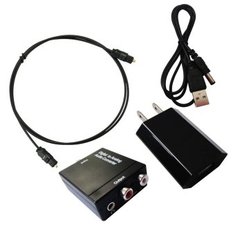 Digital Optical Coaxial Toslink Signal to Analog 3.5mm RCA AudioConverter Adapter For DVD TV