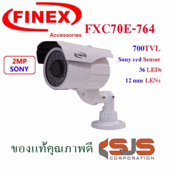 Finex กล้องวงจรปิด CCTVความละเอียด 700 TVL Color 1/3&#34; Sony รุ่น FXC70E-764 - White