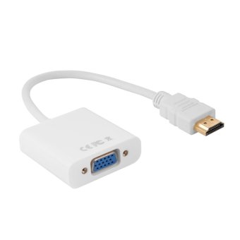 ประเทศไทย HDMI to VGA Output HD 1080P Converter Adapter Cable for HDTV Laptop Desktop (White)