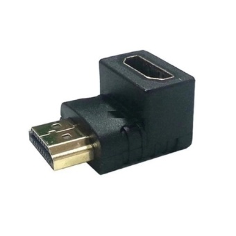 HDMI Wellcore/oem ตัวต่อสาย HDMI แบบงอสำหรับพื้นที่แคบในการเสียบช่อง HDMI ของทีวี (สีดำ)