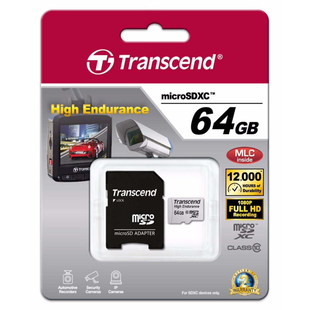 High Endurance microSDXC/SDHC 64GBเหมาะสำหรับกล้องบันทึกภาพติดรถยนต์ Transcend High Endurance microSDXC/SDHC 64GBเหมาะสำหรับกล้องบันทึกภาพติดรถยนต์ Transcend