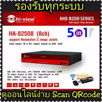 Hiview HA-82508 8ch เครื่องบันทึกภาพ สำหรับกล้องวงจรปิด รองรับทุกระบบ ดูออไลน์ผ่านมือถือฟรี ติดตั้งง่าย