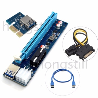 ราคา Hongstill USB 3.0 PCI-E Express 1x To 16x Extender Riser Card Adapter SATA 6Pin Cable