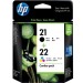 HP 21 Black/22 Tri-color 2-pack Ink Cartridges (CC630AA)