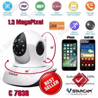 i-Uniqueกล้อง IP Camera VSTARCAM รุ่น C7838WIP 1.3 Mp and IR Cut Wireless Pan - Black/White i-Uniqueกล้อง IP Camera VSTARCAM รุ่น C7838WIP 1.3 Mp and IR Cut Wireless Pan - Black/White