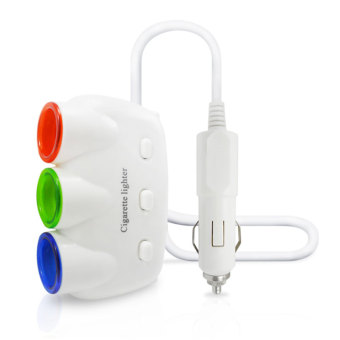 Charging kit เพิ่มที่จุดบุหรี่ในรถยนต์เป็น 3 Socket และช่องเสียบที่ชาร์จแบตในรถยนต์ 2 usb port (สีขาว) Charging kit เพิ่มที่จุดบุหรี่ในรถยนต์เป็น 3 Socket และช่องเสียบที่ชาร์จแบตในรถยนต์ 2 usb port (สีขาว)