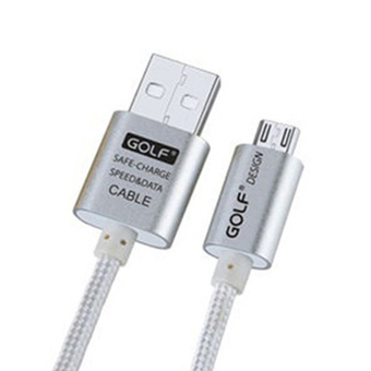 Golf 3M Metal Quick Charge&Data Cable สายชาร์จ Micro USB สายถักยาว 3เมตร(สีเงิน) Golf 3M Metal Quick Charge&Data Cable สายชาร์จ Micro USB สายถักยาว 3เมตร(สีเงิน)