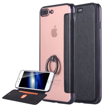 iPhone 7 Plus เคส หนัง pu ultra slim พลิกบัตรแผ่นเสียบเคสใส ๆ ครอบ TPU ย้อนกลับไปในห่วงยึดไว้สำหรับ Apple iPhone 7 Plus-สีดำ iPhone 7 Plus เคส หนัง pu ultra slim พลิกบัตรแผ่นเสียบเคสใส ๆ ครอบ TPU ย้อนกลับไปในห่วงยึดไว้สำหรับ Apple iPhone 7 Plus-สีดำ