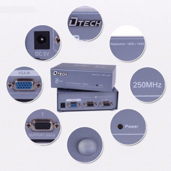 DTECH กล่องแยกจอ VGA Splitter จอ VGA เข้า 1 ออก 2 รุ่น VD003 DTECH กล่องแยกจอ VGA Splitter จอ VGA เข้า 1 ออก 2 รุ่น VD003