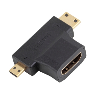 โอ้ HDMI เมียมินิไมโคร HDMI ชาย V1.4 90องศา 2ใน1 เตาหลอมเหล็กอะแดปเตอร์ โอ้ HDMI เมียมินิไมโคร HDMI ชาย V1.4 90องศา 2ใน1 เตาหลอมเหล็กอะแดปเตอร์