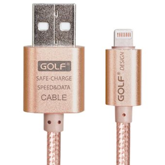 Golf Metal Quick Charge & Data Cable สายชาร์จ Lightning สำหรับ iPhone 5 / 5C / 5S / 6 / 6 Plus / iPad (สายถัก) (สีทอง) Golf Metal Quick Charge & Data Cable สายชาร์จ Lightning สำหรับ iPhone 5 / 5C / 5S / 6 / 6 Plus / iPad (สายถัก) (สีทอง)