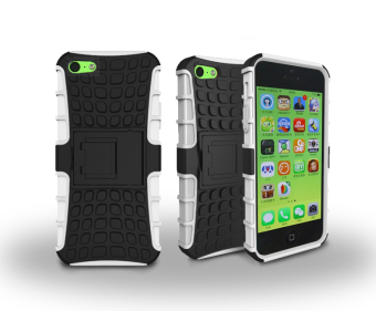 เคส for Apple iPhone 5C Case Cover ข้างหลัง ผลไฮ คอมโบ with Kickstand - White เคส for Apple iPhone 5C Case Cover ข้างหลัง ผลไฮ คอมโบ with Kickstand - White