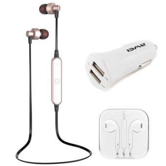 AWEI Wireless (ของแท้) Sports Earphone A990BL (White /Silver) +Car Charger+หูฟัง AWEI Wireless (ของแท้) Sports Earphone A990BL (White /Silver) +Car Charger+หูฟัง