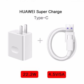 HUAWEI Super Charge หัวชาร์จแบบเร่งด่วนและสายชาร์จ Adapter + Type C Data Cable Quick Charge ของแท้ HUAWEI Super Charge หัวชาร์จแบบเร่งด่วนและสายชาร์จ Adapter + Type C Data Cable Quick Charge ของแท้
